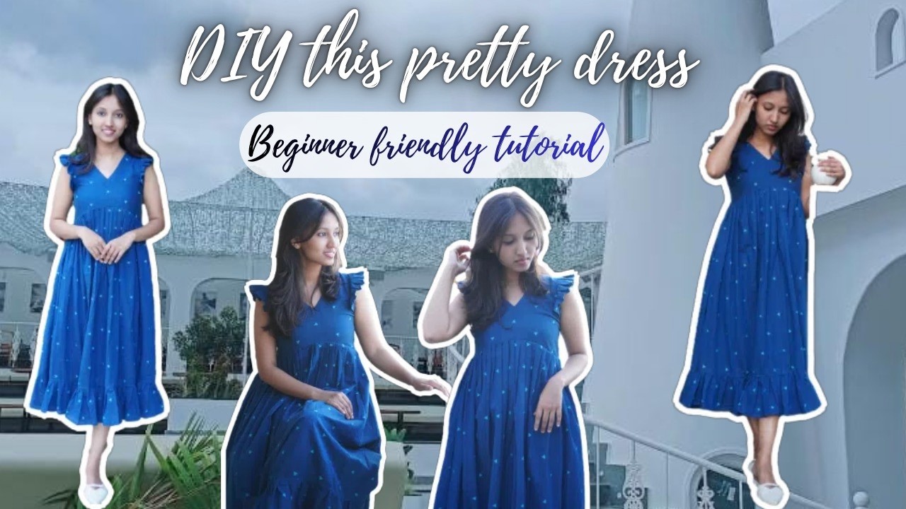 How did i stitch this pretty dress at home!?🤩| DIY dress in kannada | kannada stitching tutorial  ✅️