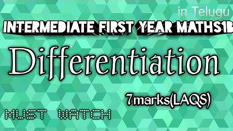 7marks on logarithmic Differentiation||Maths videos Inter maths1B differentiation||