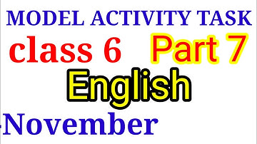 Class-6 English Model Activity Task Part 7 || Model Activity Task Class-6 English October 2021