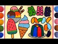 Drawing And Coloring Ice Cream Pencils Gummy Bear HARIBO Jelly Painting Satisfying Video Drawing And Coloring Ice Cream Pencils Gummy Bear HARIBO Jelly Painting Satisfying Video