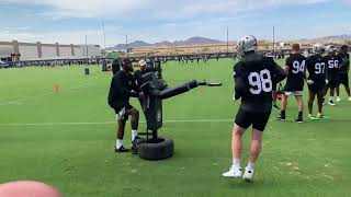 2021 Las Vegas Raiders training camp drills- Maxx Crosby looking fast