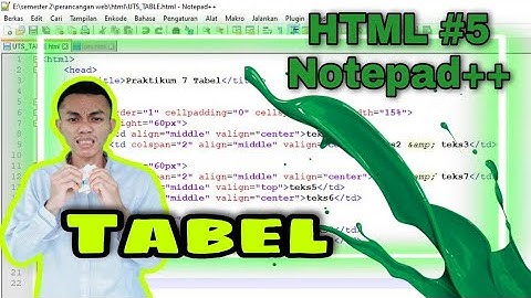 Html Dasar #5 : Tabel | notepad++