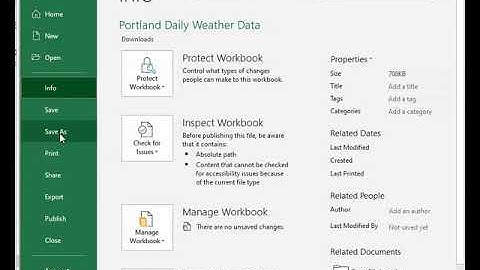 Saving Weather Data to Excel Format
