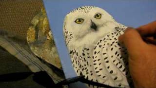easy snowy owl painting 1