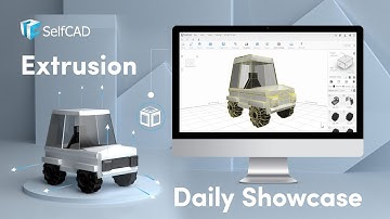 Extrusion Tool in SelfCAD: | 3D modeling a Car using selfcad.com online 3d modeling tools
