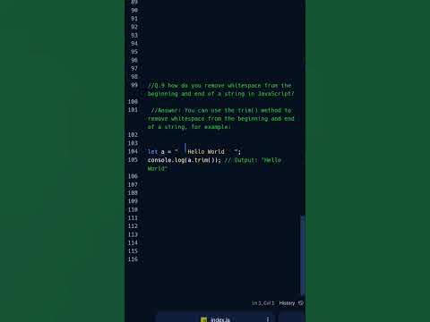 trim() method in JavaScript. #shorts #javascript - YouTube