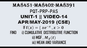 PROBLEM ON CONTINUOUS RANDOM VARIABLE | PQT | PRP| PAS| UNIT-1 | VIDEO-14