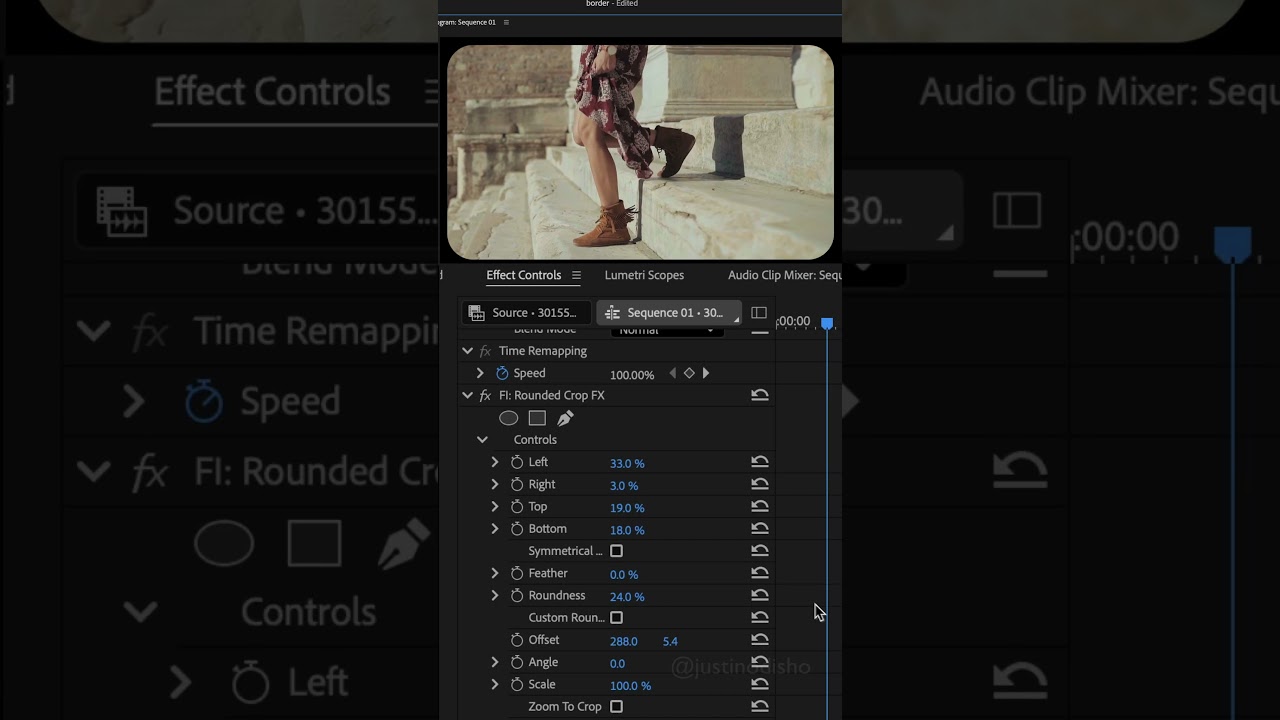How to make rounded crop effects in Adobe Premiere Pro