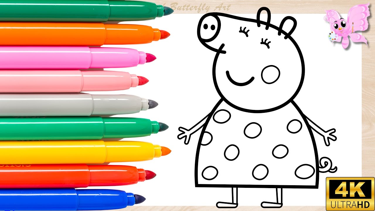 Auntie Dottie Pig Drawing And Coloring For Kids Toddlers Preschoolers auntie-dottie-pig-drawing-and-coloring-for-kids-toddlers-preschoolers