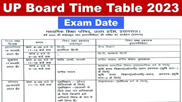 UP Board Time Table 2023 Released by UPMSP, यूपी बोर्ड परीक्षा टाइम टेबल 2023 घोषित 100% Real Scheme