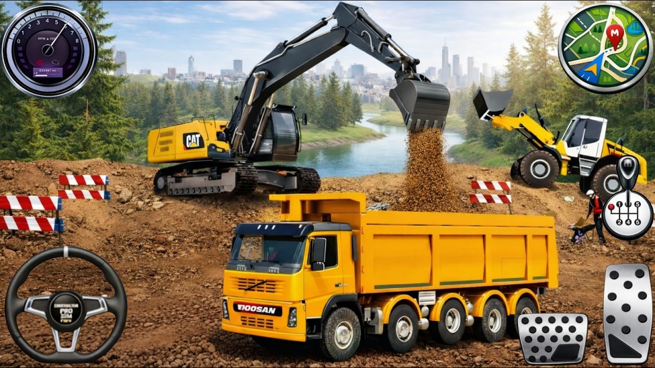 👷City Road Construction Simulator🚧 - Heavy JCB Games 2025 - Android Gameplay