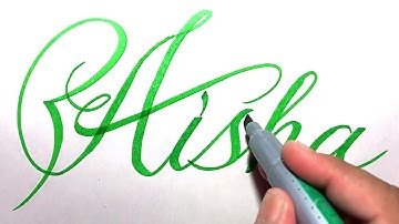 Aisha Name Signature Calligraphy Status | How to improve Cursive Handwriting | Cut Marker | art