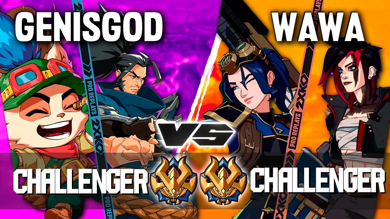 2XKO ▰ GENISGOD (Yasuo-Teemo) vs WAWA (Caitlyn-Vi) ▰ 2XKO Pro level replays