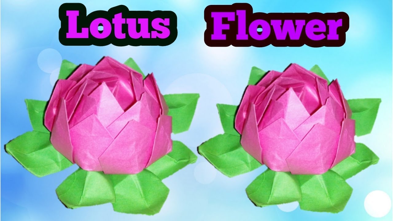 DIY 3D origami paper lotus flower making paper flowers tutorial