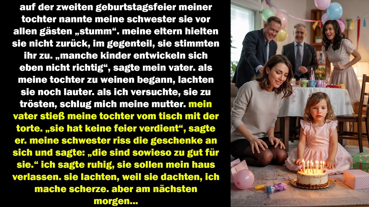 meine familie verspottete meine tochter als „stumm“ – doch am nächsten morgen bereuten sie alles