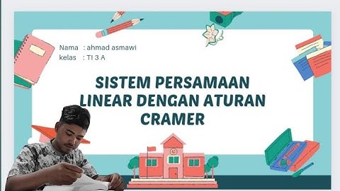 Sistem persamaan Dengan Metode Cramer || aljabar linear