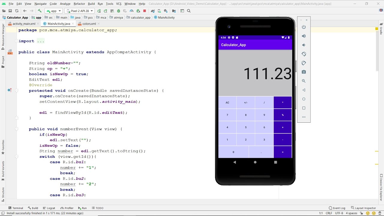 Calculator App - Android Java - YouTube