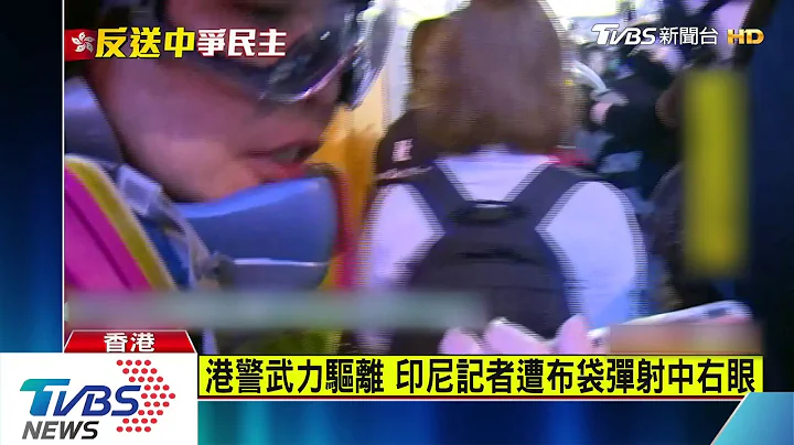 港警武力驱离　印尼记者遭布袋弹射中右眼 - 天天要闻