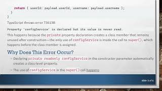 Fixing TS6138 Error When Using Private Properties in NestJS PassportStrategy Constructor