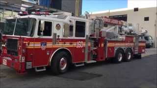 WALK OF THE BRAND NEW FDNY TOWER LADDER 160 IN THE SUNNYSIDE AREA OF QUEENS IN NEW YORK CITY.