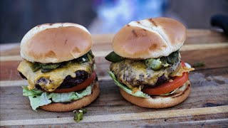 Grilled Green Chile Cheese Burger | Blake's Lotaburger | Gallup NM | Weber Grill Kettle