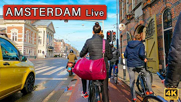 4K Tour Of Amsterdam through the eyes of a cyclist HDR Winter 2022 | Downtown - Oud Zuid