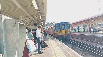 British Rail Class 377 #377428/#377140 + Class 455 #5915 leaving Clapham Junction