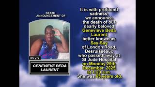 Genevieve Beda Laurent ~ Short Obituary