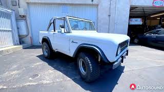 Classic Ford Bronco with a upgraded Sound System Kicker and Kenwood Marine Santa Clarita Auto Sound