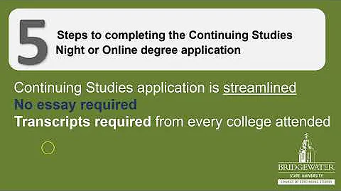 5 Steps: BSU Continuing Studies Night or Online Degree Application