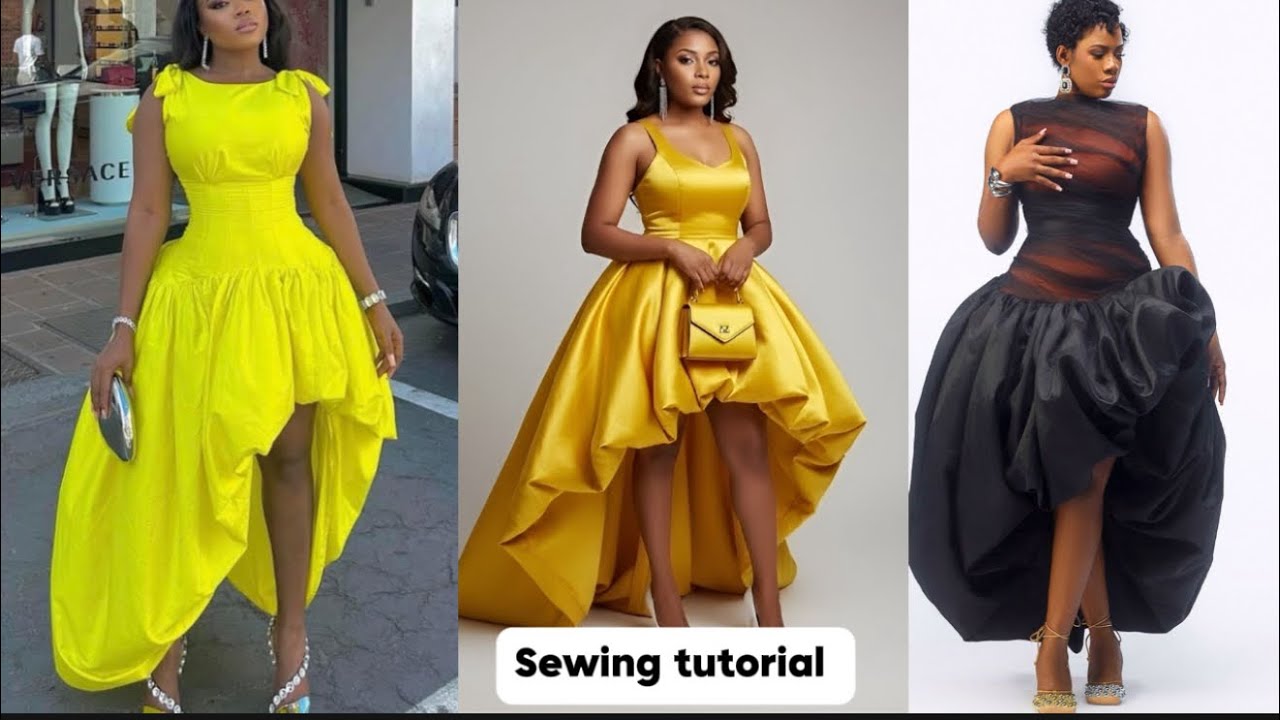 Как выкроить и сшить асимметричную юбку-баллон.