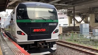 JR千葉駅を入線.発車する特急列車。(1)
