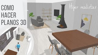COMO HACER PLANOS 3D ✅ HIPERREALISTA / Fácil y sencillo