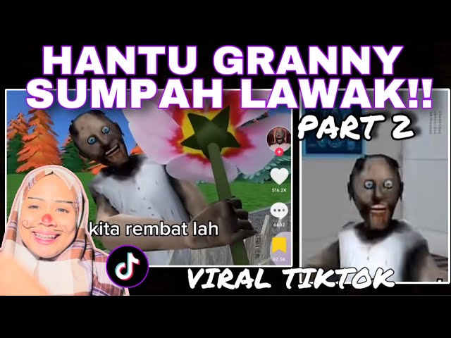 HANTU GRANNY SUMPAH LAWAK 🤣 VIRAL TIKTOK! TAHAN GELAK SAMPAI TERBERAK😭 PART2! class=
