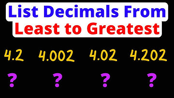 List Decimals from Least to Greatest | Pre-Algebra | Eat Pi