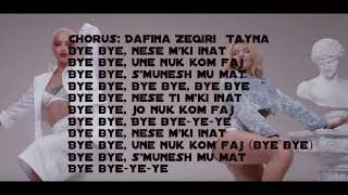 Tayna X Dafina Zeqiri - Bye Bye( Lyrics)