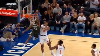 Thanasis Antetokounmpo GOES VERY HIGH FOR A PUTBACK SLAM\/Bucks vs Knicks 2019