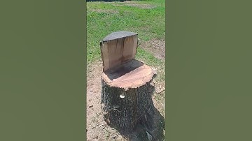 Stump Chair #chainsaw + #tree = #chair #simple #diy #homestead #garden #seat #hickory #furniture