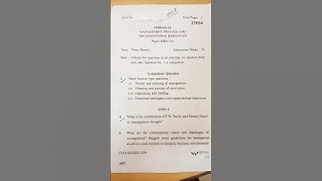 management process and organisational behaviour NEP mba1sem #questionpaper#mba #bba #kukuniversity