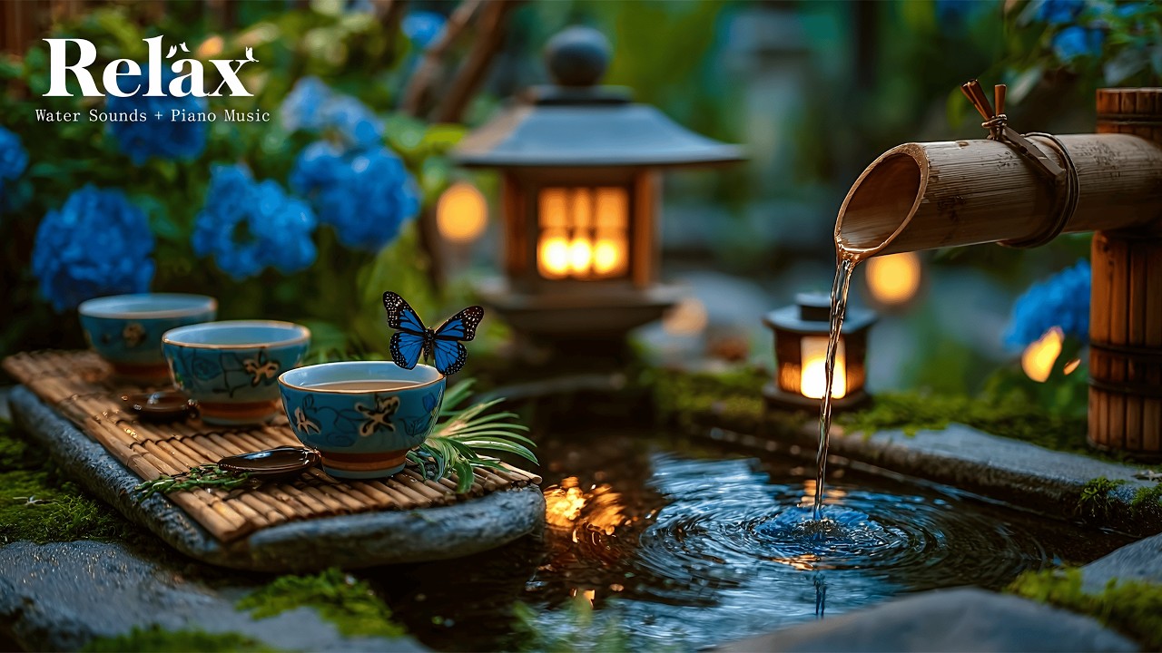Relaxing Sleep Music with Bamboo Water Sound🌿Deep Sleep, Meditation Music, Stress Relief, Spa & Yoga
