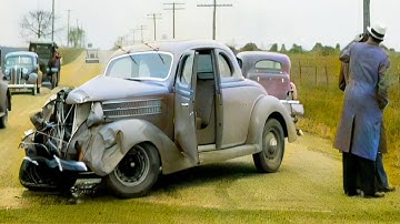 1930s - 50s AMERICA - When Vintage Classics CARS CRASH (COLORIZED)