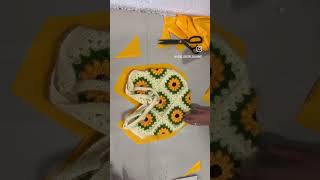 Crochet sunflower bag