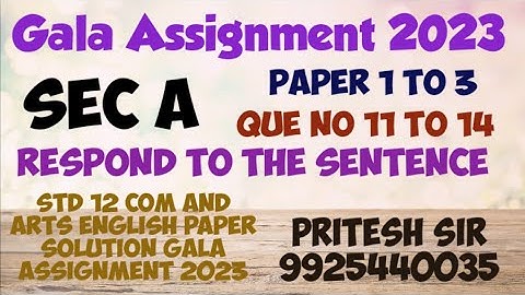 Respond to sentence MCQ(Functions)/ Std 12 Com and Arts Gala Assignment English Paper Solution 2023