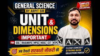 UNIT AND DIMENSION by ARPIT SIR important for #ssccgl #hpsc #ssc #upsc #physics #neet #railwayexam