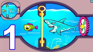 Save The Fish - Pin Puzzle Game - Gameplay Part 1 - All Levels 1-16 (Android, iOS) screenshot 4