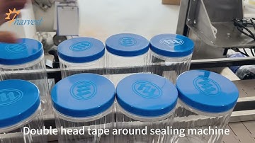 Biscuit Box Taping Around Sealing Machine , Automatic Double Head Tape Closing Machine , Tape sealer
