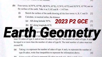 Earth Geometry 2023 GCE P2 #KnowStechAcademy