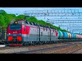 4Kᵁᴴᴰ| Railway. Russian freight trains on the Trans-Siberian Railway / Грузовые поезда на Транссибе