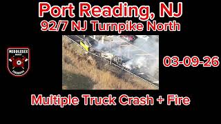 Port Reading Multi Truck Crash + Fire | NJ Turnpike | Fire Ground Audio | 03-09-26