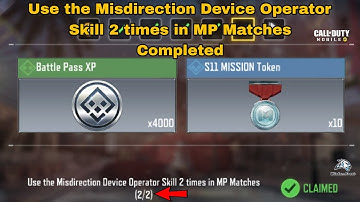 Use the Misdirection Device Operator Skill 2 times in MP Matches Cod Mobile 2024